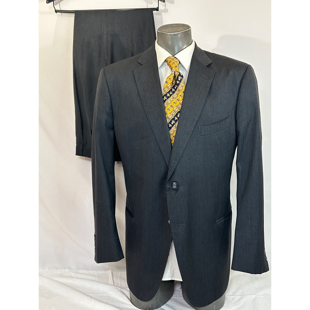 J. Hilburn Guabello Solid Gray Pleated Cuff Pant 2-Piece Suit 44R - Picture 2 of 16